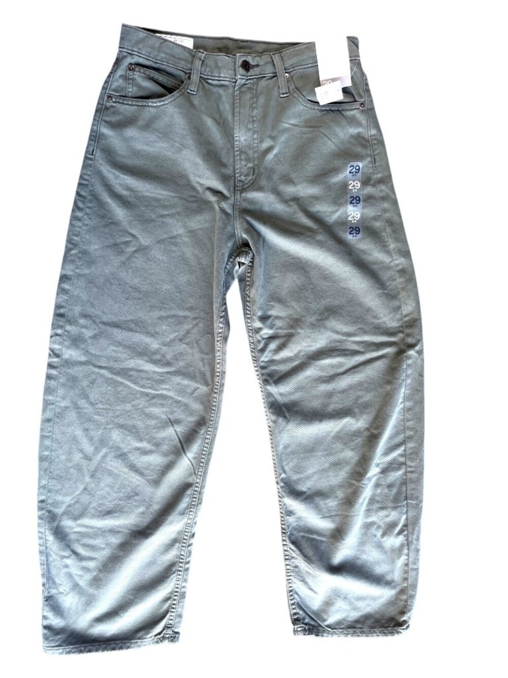 Gap High Rise Barrel Pants Green 29 / 8R Relaxed Tapered Leg No Stretch